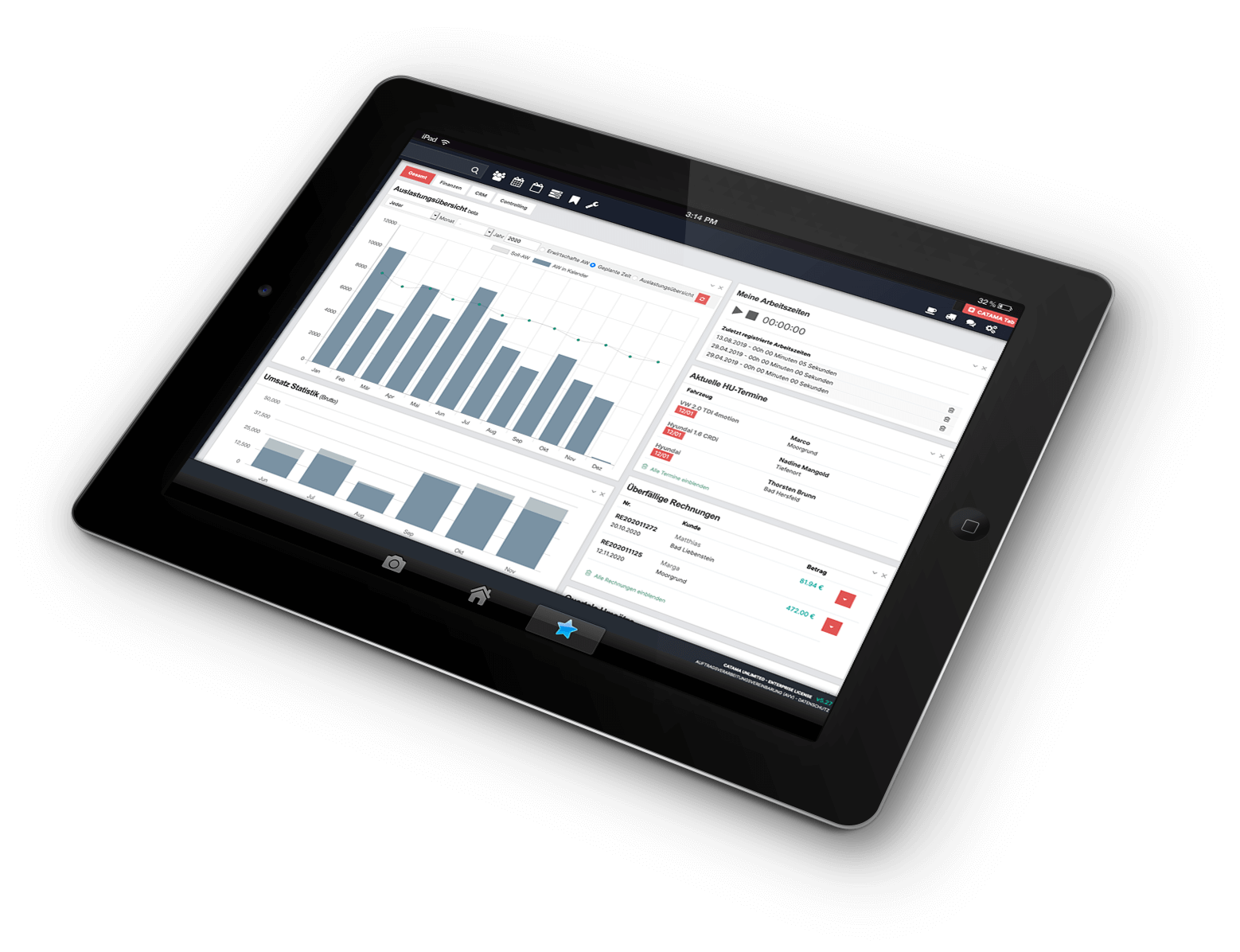 CATAMA Projektplanung Auslastung und Zerterfassung mit CATAMA Software
