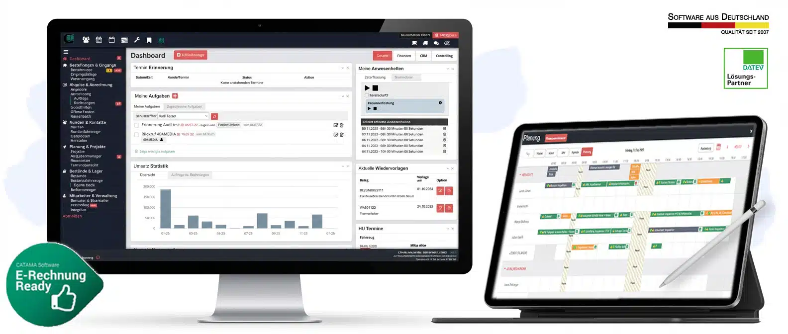 CATAMA Software Suite Rechnungssoftware und Werkstattplaner für Kfz-Werkstatt und Kfz-Handel
